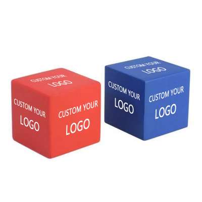 Promotional advertisement Lottery dice logo Custom Printed square PU Foam Stress ball