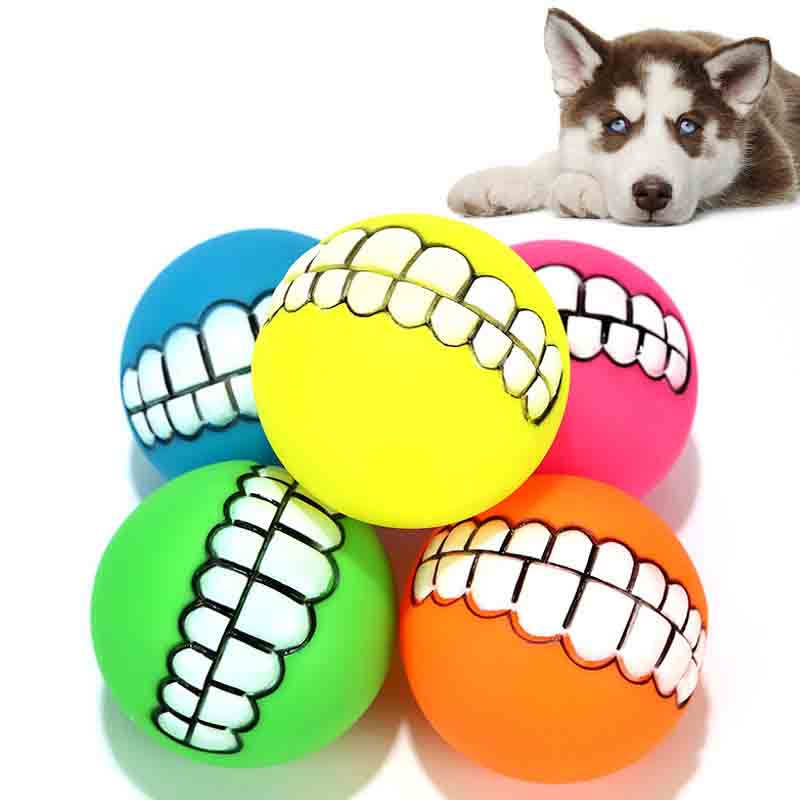 Pet toy balls  resistant to biting with sounds Teeth sound dog toy ball