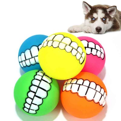 Pet toy balls  resistant to biting with sounds Teeth sound dog toy ball